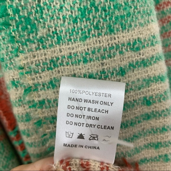 Renee’s Accessories Striped Plush Soft Cozy Knit Fringe Boho Scarf New Nwot - Picture 8 of 11